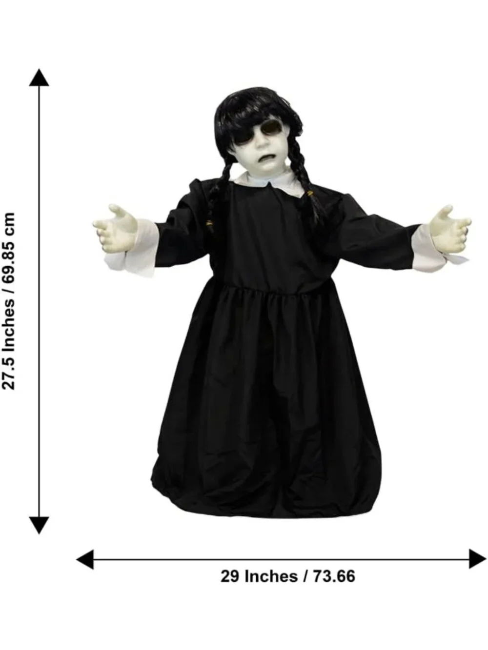 Spooky Ghost Animatronic with LED Eyes & Sounds - Haunted House Halloween Decor